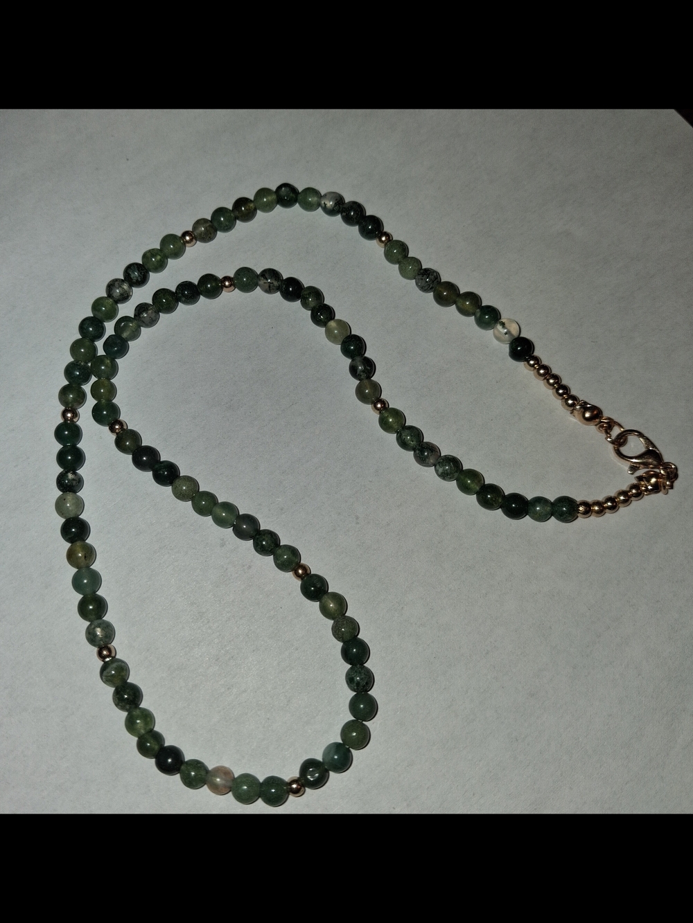 Gold Moss Agate Choker Necklace